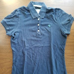 Abercrombie and Fitch Women's Blue Polo Shirt Sz M